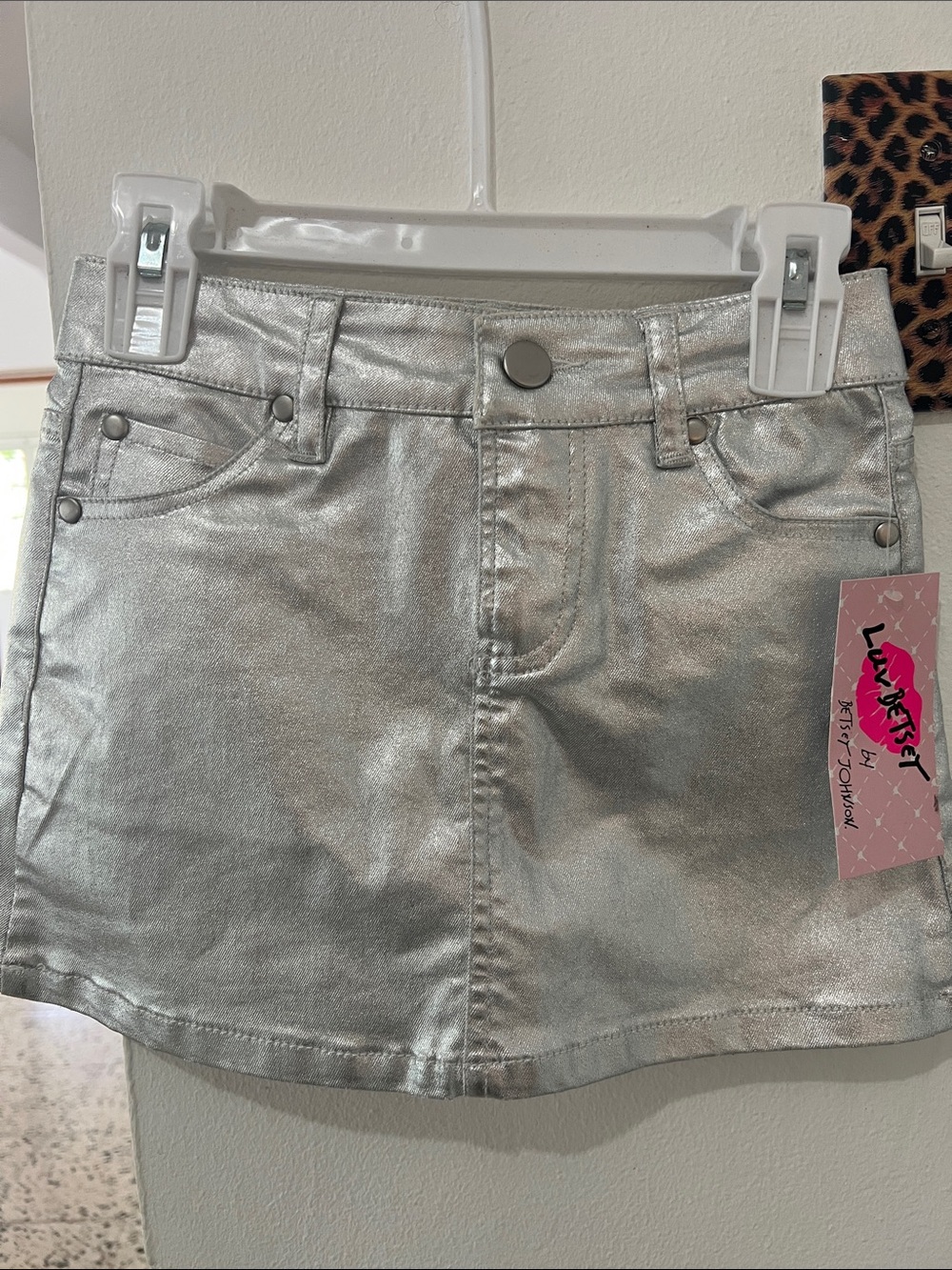 Silver Metallic Mini Skirt